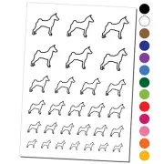 Basenji Dog Outline Temporary Tattoo Water Resistant Set Collection