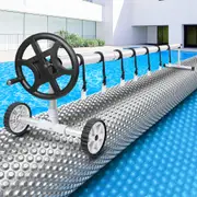 ALFORDSON Pool Cover 500 Micron 10X4M Solar Blanket Swimming 4.5M Black Roller