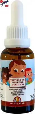 Teething Oil 1 Oz Glass Bottle. Chamomile, Clove, Peppermint. Natural, Safe.