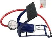 Foldable Bicycle Inflator Double Cylinder Design, Fast Air Inflation, Stable Pedal Pump, Precision Pressure Gauge, High Performance Frame for Bicycles, CAS, Motorcycles, Sports Equipment, Inflatable