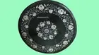 30'' Green Marble Table Top Dining Corner Inlay Lapis Handmade Decor C123