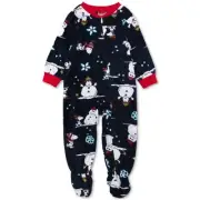 Briefly Stated Matching Soft Kids Peanuts Footed Pajamas PN225YBFMA Navy 18M 24M