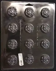 Bite-Sized Rose with "25" Anniversary Chocolate Plastic Candy Mold ILA-749