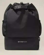 NWT Beyond Yoga Black Drawstring Convertible Gym Bag Backpack