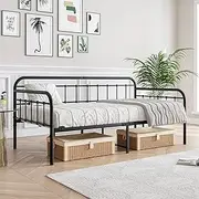 JURMERRY Metal Daybed Frame Twin Size with Steel Slats Platform Furniture,Black…