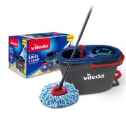 Vileda Rinse Clean Spin Mop & Bucket System Set Wood Tile Floor Cleaning