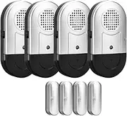 DAYTECH Door Alarm Sensor Window Alerts for Home Security 120dB Door Open Alarm with Low Battery Alert for Kids Safety Dementia Patients, 4 Packs Magnetic Sensor