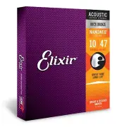 Elixir Acoustic Guitar Strings Nanoweb 80/20 Bronze Extra Light #11002