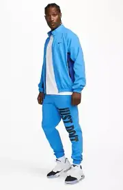 $190 NIKE AIR DNA WOVEN BASKETBALL PANTS & JACKET SUIT LIGHT PHOTO BLUE sz M