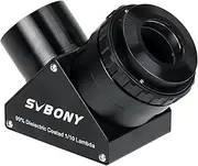 SVBONY SV223 90 Degree Diagonal Mirror, 99% Reflective Dielectric Coating Erect Image Star Diagonal 2 Inches with 1.25 Inch Adapter, Diagonal Adapter for Astronomical Telescope