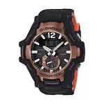 【CASIO G-SHOCK】飛機儀表板概念太陽能藍芽智慧運動腕錶-黑橘 GR-B100-1A4