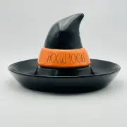Rae Dunn Halloween Orange Black Witch Hat HOCUS POCUS Chip & Dip Platter
