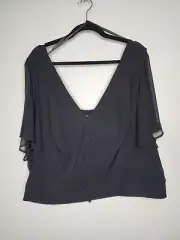 Torrid 5X Plus size Black Chiffon Cropped Top blouse