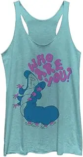 [Disney] Girls Alice in Wonderland Caterpillar Who are You Juniors Tri Blend Tank