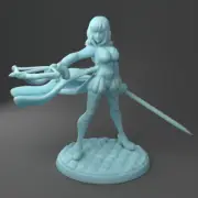 32mm DnD Miniature Hellsin Vampire Huntress by Twingoddess Miniatures