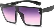 [HAOMAO] Vintage Oversized Gradient Plastic Square Sunglasses For Women Sports Cool Uv400 Mirror Sun Glasses