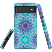 For Google Pixel 6 Case, Shielding Back Cover,Psychedelic Blues