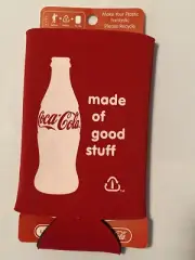 COCA COLA RED KOOZIE INSULATOR FITS COKE CANS OR BOTTLES - BRAND NEW