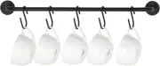 Mkono Mug Holder Wall Mounted Coffee Cup Rack Hanger Modern Metal with Black