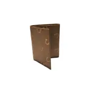 NWTS $50 True Religion Monogram Brown Leather Tri-Fold Wallet RFID Protection