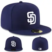 New Era San Diego Padres 5950 Fitted Hat MLB Authentic Home Navy Blue Size 7 1/2