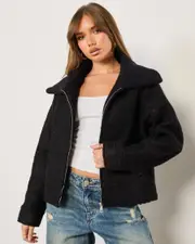 [Ava And Ever] Ava And Ever Women's Willow Boucle Jacket in Black Size 6 6 Black