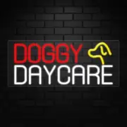 Doggy Daycare Neon Sign for Retail Displays | LED Flex Neon | 30"W x 12"H x 1"D