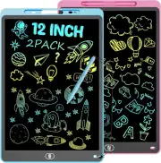 2 Pack 12 Inch LCD Writing Tablet, Colorful Drawing Tablet for Kids, Eye Care Do