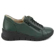 Olivier Women's leather shoes with a thick sole, 1236 green