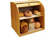 Bamboo Bread Storage Box - 2 Compartment Sections