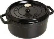 staub Staub "Pico Cocotte Round Black 22cm" Two-handed Hollow Pot IH Compatible