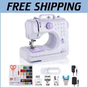 Portable Mini Electric Sewing Machine with 12 Built-in Stitches & Foot Pedal