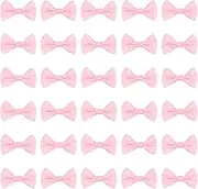 sourcing map 100 Pcs Pink White Dot Polka Dot Ribbon Bow Ties 1.5" x 1" Mini Bowknot for Crafting Little Satin Bows Bulk for DIY Sewing Scrapbooking Wedding Gift Present Home Decoration