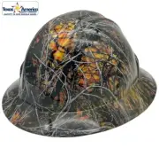 Wildfire Camo Hydro Dipped Full Brim Hard Hat with Ratchet Suspension