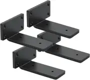 4 Pack Shelf Brackets 4 Inch Floating Bracket 1/5 inch 4 Inch, Black