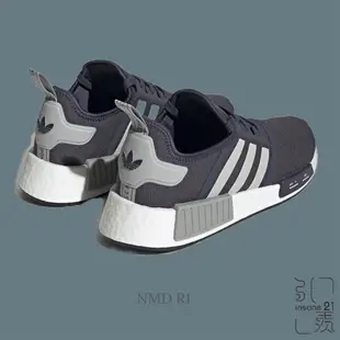 ADIDAS ORIGINALS NMD R1藍灰 經典款 海軍藍 標語 男鞋 HQ4462【Insane-21】