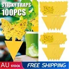 UP TO 100PCS Dual Sided Sticky Trap Insect Killer Whitefly Thrip Fruit Fly Gnat