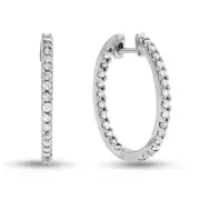 0.75 CT. T.W. Diamond Inside-Out Hoop Earrings in 14K White Gold