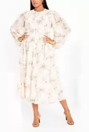 CITY CHIC Alison Maxi Dress Ivory Soft Touch Plus Size XS/14 NWT [RRP $149.95]
