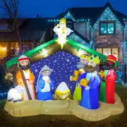 8ft Christmas Nativity Scene Inflatable Blow up Yard Decoration Garden Xmas NEW