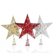 Gold Glitter Christmas Tree Topper Iron Star Christmas Tree Ornament Decoration