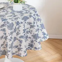 在飛比找Yahoo!奇摩拍賣優惠-桌布 桌巾 蓋布 蓋巾 餐墊 田園風復古碎花桌布ins風藍色