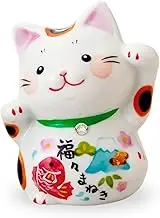 Maneki Neko, Fuku-Fuku Maneki,Japanese Fortune cat,White,Japan Import