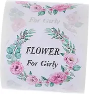 Homoyoyo 1 Roll Floral Self Adhesive Stickers for Packaging Present Wrapping Envelope Sealing Decorative Round Decals for Spring Birthdays Multipurpose Use Stickers Per