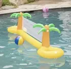 New Giant Inflatable Palm Tree Pool Volleyball Net Set w/ Ball - 12 ft Long Fun