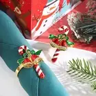 Holiday Dinner Napkin Holders Exquisite Rings Elegant Enamel Christmas with Faux