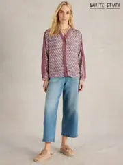 White Stuff Blue Mabel Mixed Print Shirt (F97352) | $136