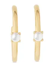 kate spade new york Little Luxuries Imitation Pearl Small Hoop Earrings OS
