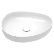Pebble Medium Above Counter Basin, Matte White