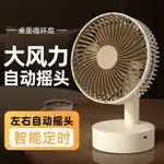 【免運 附發票】電風扇 桌扇 智能搖頭風扇 家用靜音學生宿舍床上充電風扇 小型桌面大風力臺扇